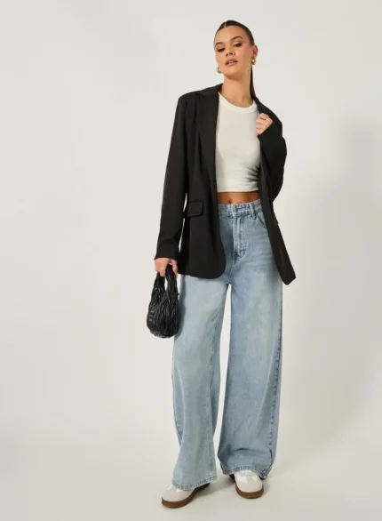 High Rise Straight Fit Faded Jeans