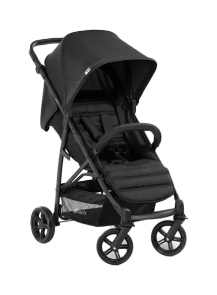 Rapid 4 Stroller – Lightweight 25 kg, Urban & All-Terrain Use, One-Hand Fold, Reclining Seat, Large Wheels, Adjustable Handlebar, Extra-Large Basket – Black